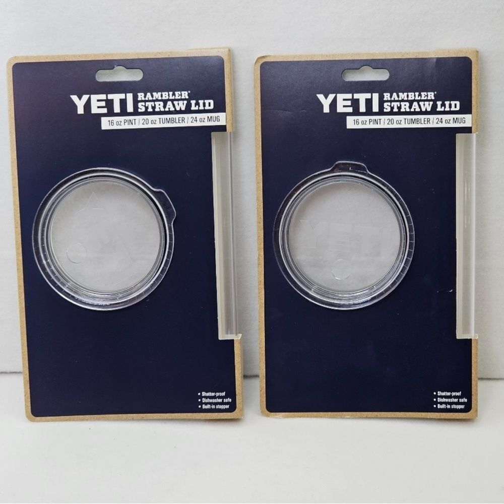 NWT YETI Rambler Straw Lid - Transparent ~ Set of Two